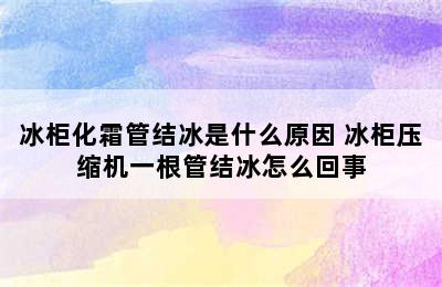 冰柜化霜管结冰是什么原因 冰柜压缩机一根管结冰怎么回事